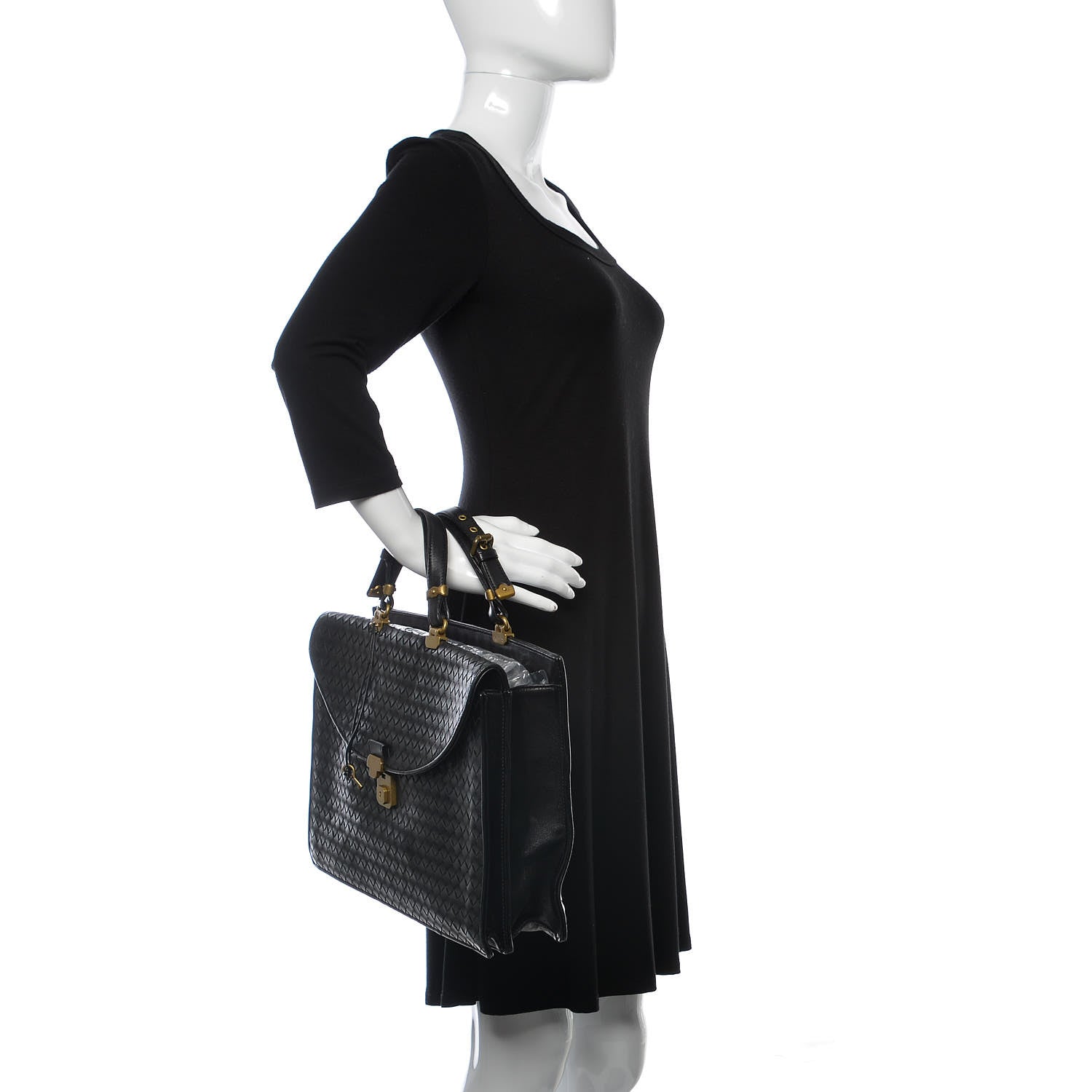 Bottega Veneta Nappa Intrecciato Briefcase Black 2 of 9