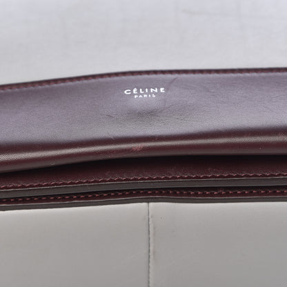 Celine Shiny Smooth Calfskin Medium Frame Shoulder Bag Burgundy Pearl Blue 9 of 14