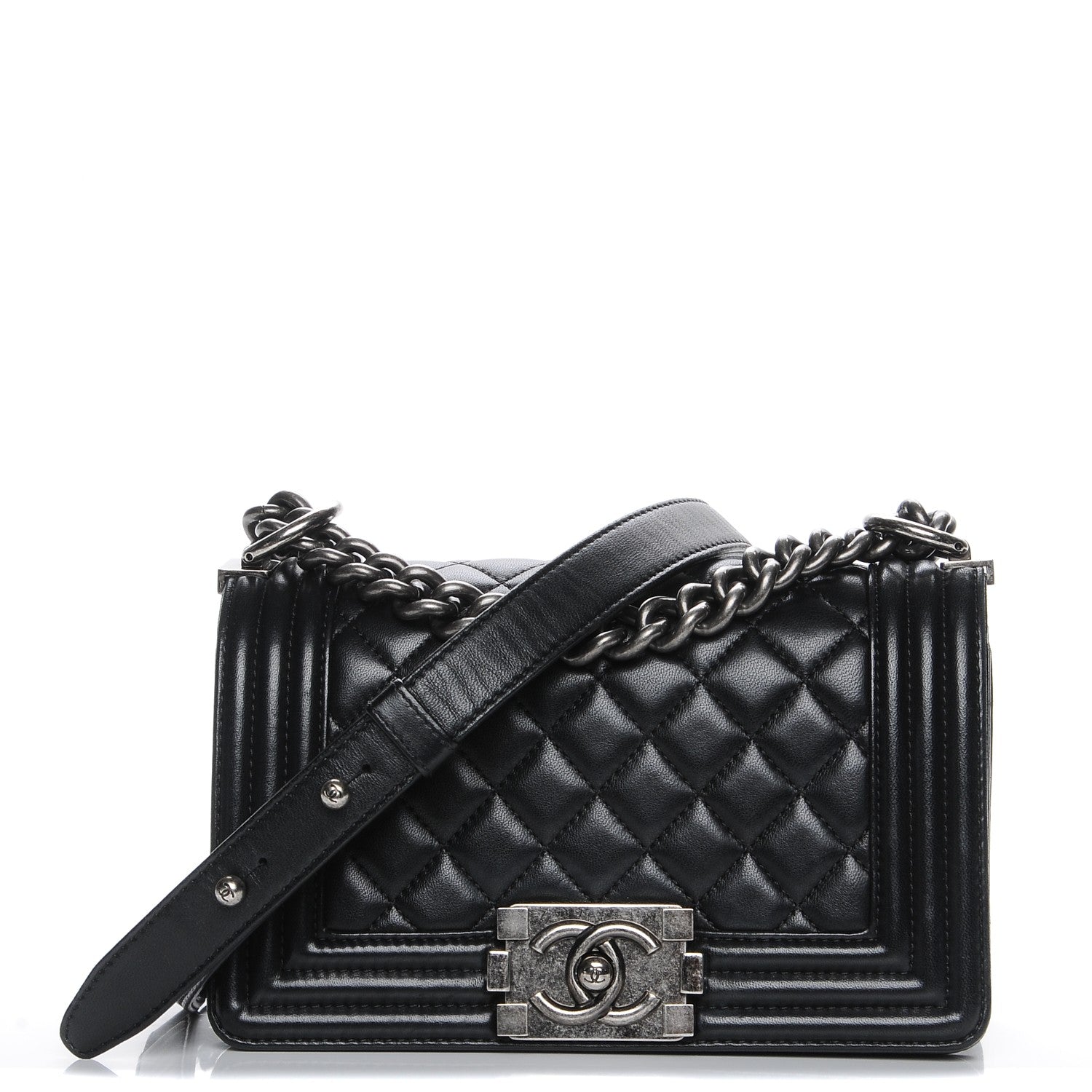 Chanel Lambskin Quilted Small Boy Flap Black 1 of 8