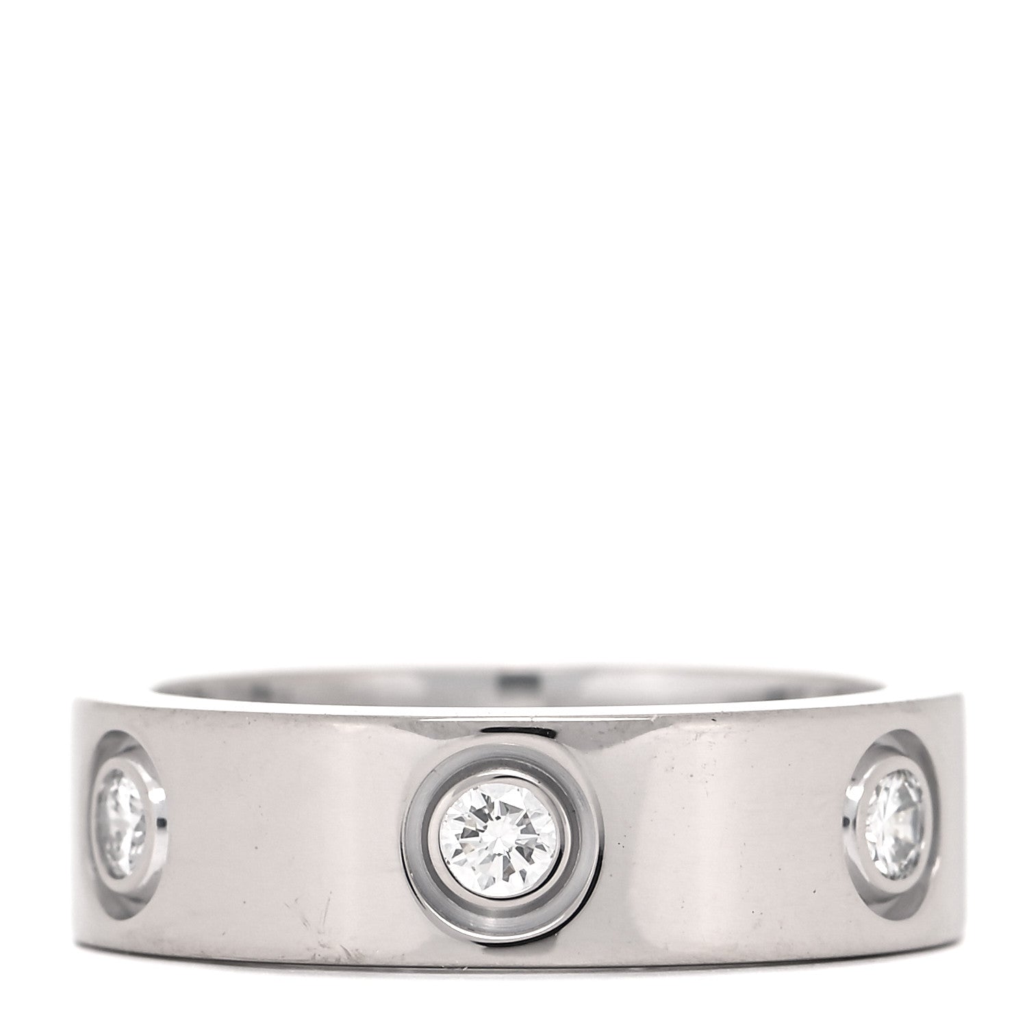 Cartier 18K White Gold 6 Diamond 5.5mm LOVE Ring 50 5.25 6 of 10