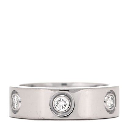 Cartier 18K White Gold 6 Diamond 5.5mm LOVE Ring 50 5.25 6 of 10