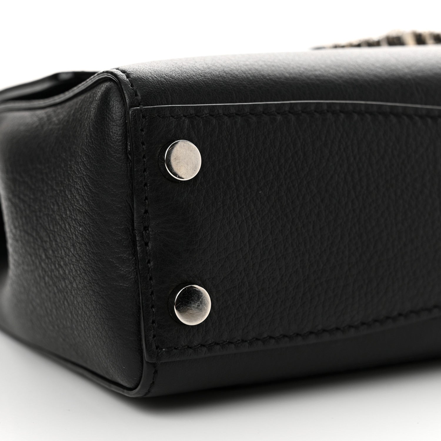 Jimmy Choo Calfskin Crystal Medium Cheri Top Handle Bag Black 8 of 12