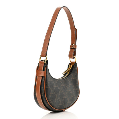 Celine Canvas Calfskin Mini Ava Triomphe Shoulder Bag Tan 3 of 11