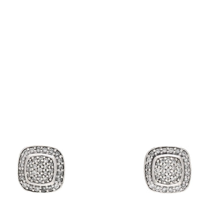 David Yurman Sterling Silver Diamond 5mm Pave Albion Earrings 1 of 4
