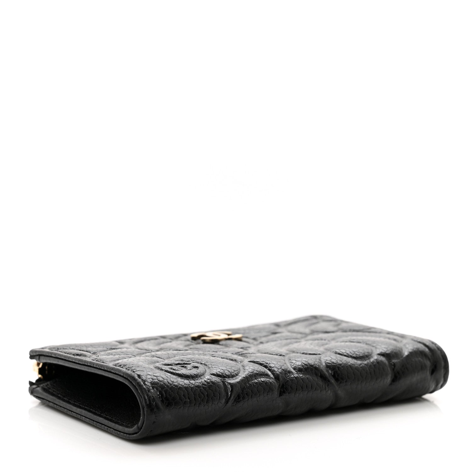 Chanel Caviar Camellia Embossed Key Holder Case Black 4 of 8