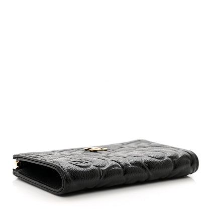 Chanel Caviar Camellia Embossed Key Holder Case Black 4 of 8