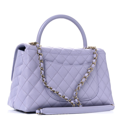 Chanel Caviar Quilted Small Coco Handle Flap Light Purple 2 of 9