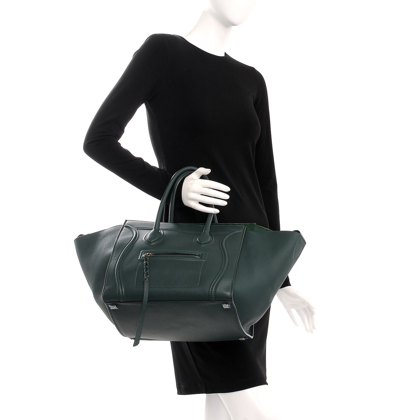 Supple Calfskin Medium Phantom Luggage Bottle Green