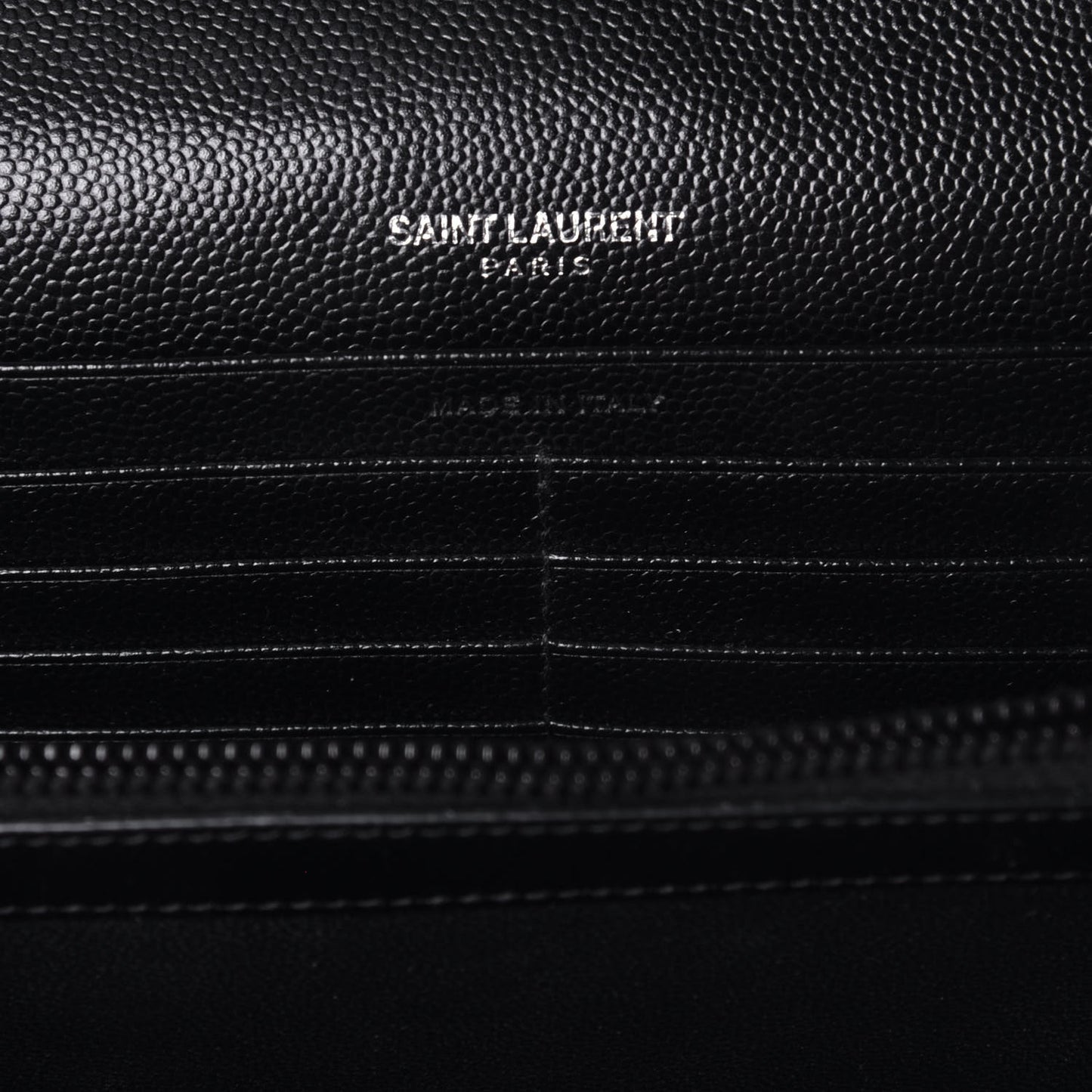 Grain De Poudre Matelasse Chevron Monogram Chain Wallet Black