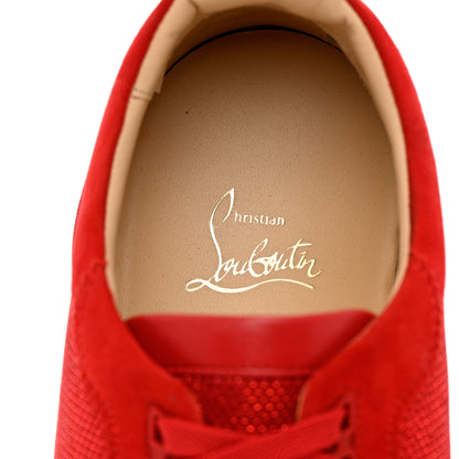 Christian Louboutin Suede Mens Happyrui Spikes Flat Sneakers 43.5 Red 6 of 11