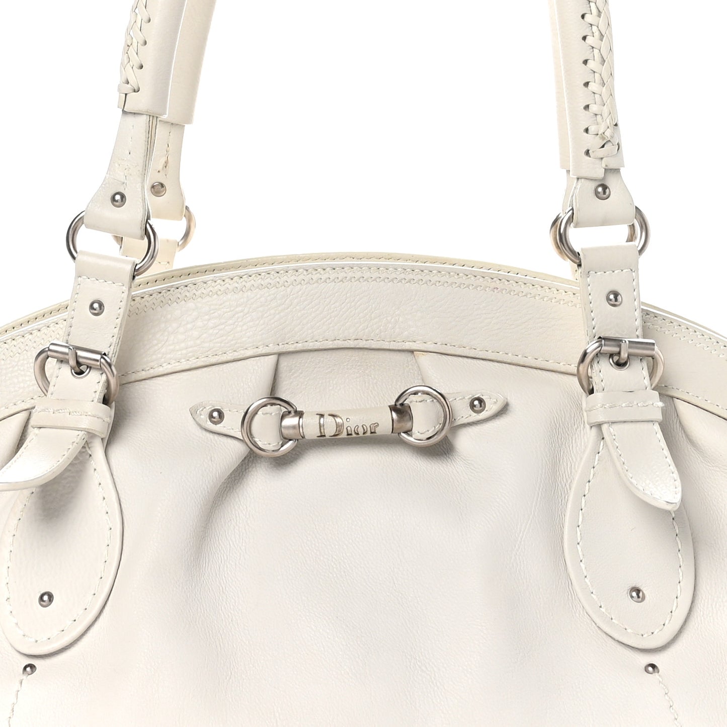 Calfskin My Dior Frame Pocket Satchel White