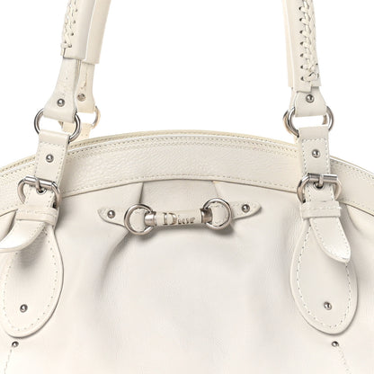 Christian Dior Calfskin My Dior Frame Pocket Satchel White 8 of 12
