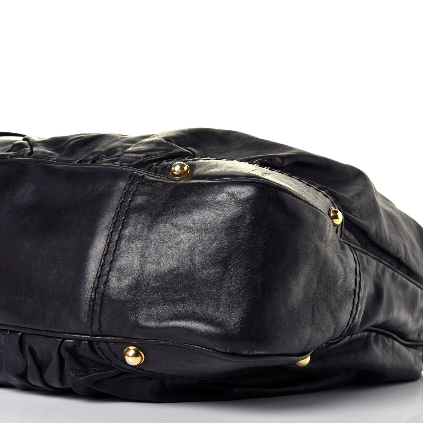 Calfskin Large Jockey Hobo Black