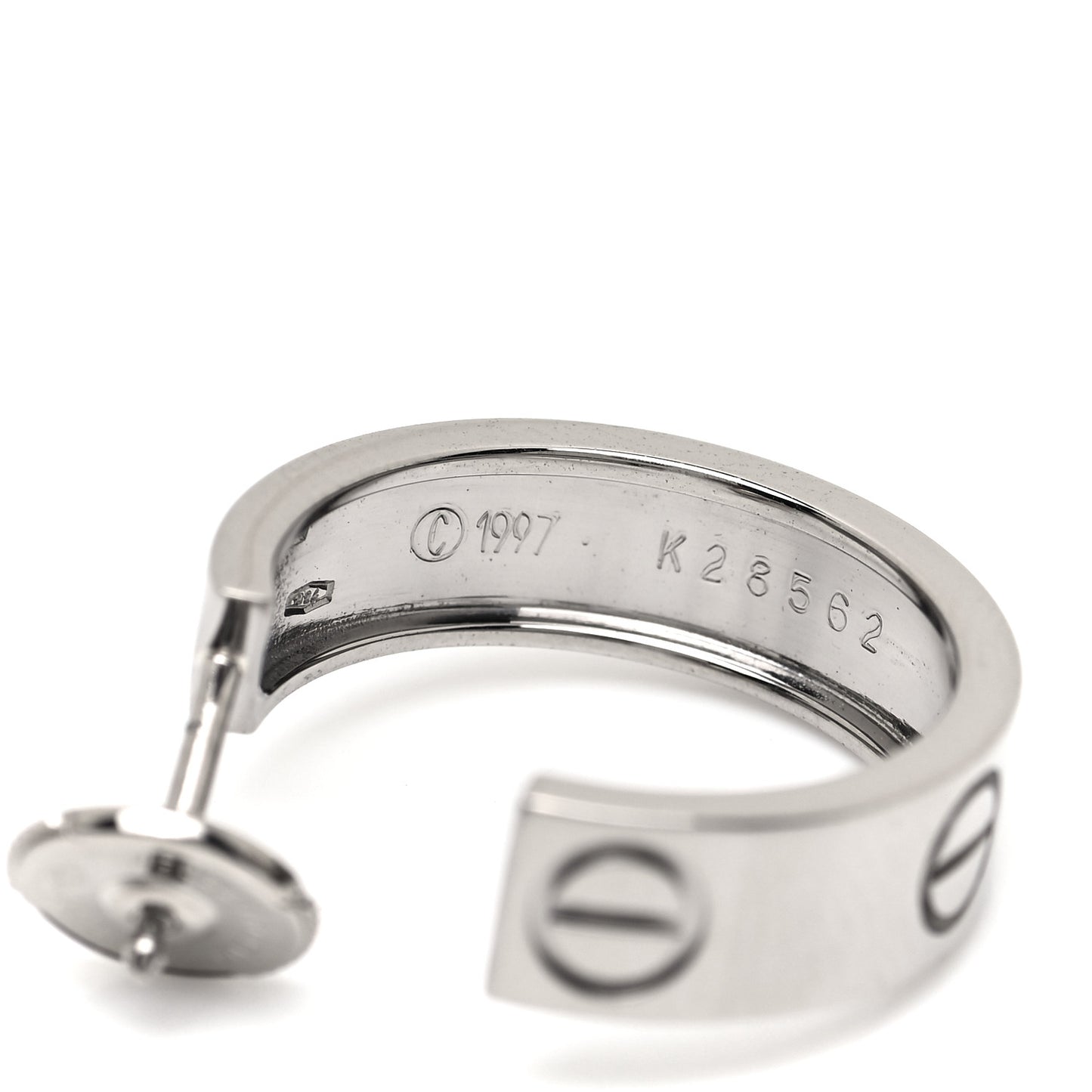 18K White Gold 5.5mm LOVE Hoop Earrings