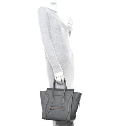 Celine Baby Drummed Calfskin Micro Luggage Kohl 2 of 12