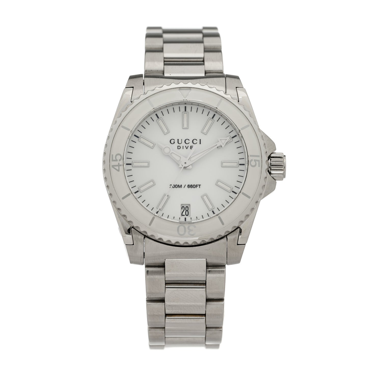 Stainless Steel 32mm Dive Quartz Watch White