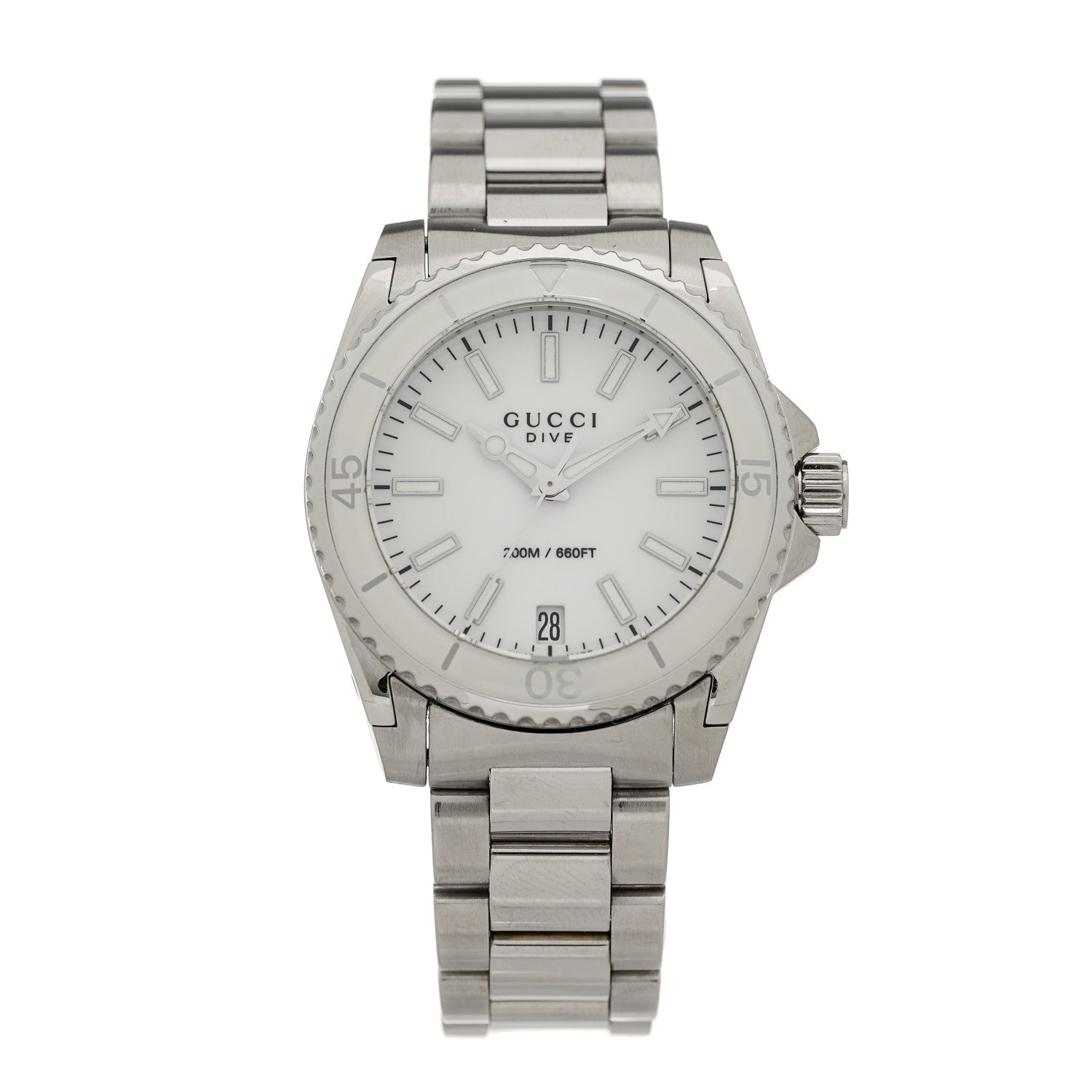 Gucci Stainless Steel 32mm Dive Quartz Watch White 1 of 5