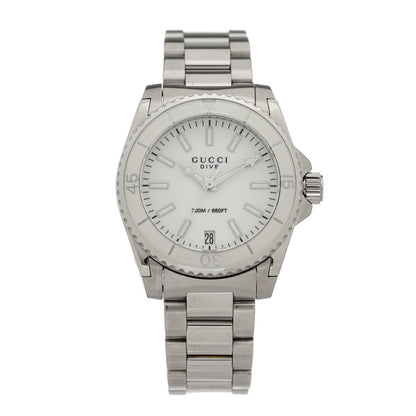 Gucci Stainless Steel 32mm Dive Quartz Watch White 1 of 5
