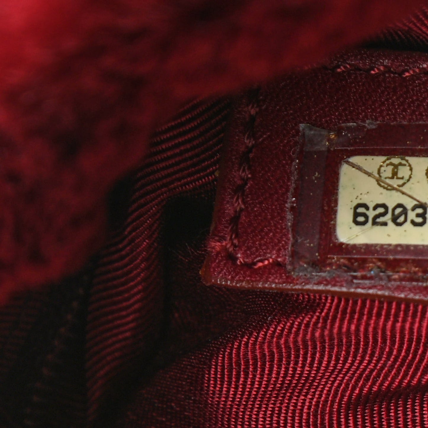 Rabbit Fur Shoulder Bag Burgundy