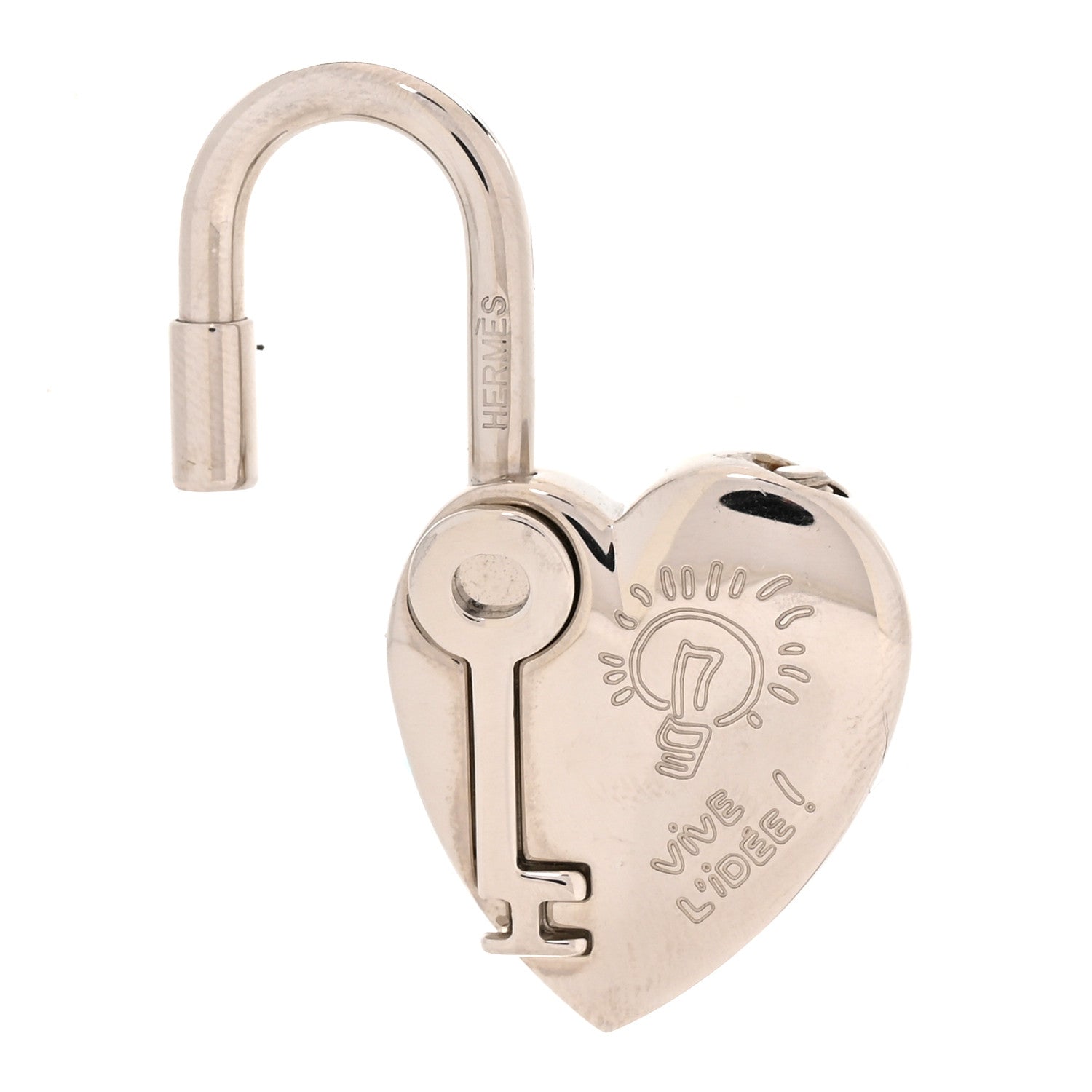 Hermes Palladium Annee De La Fantaisie Heart Cadena Lock 3 of 4