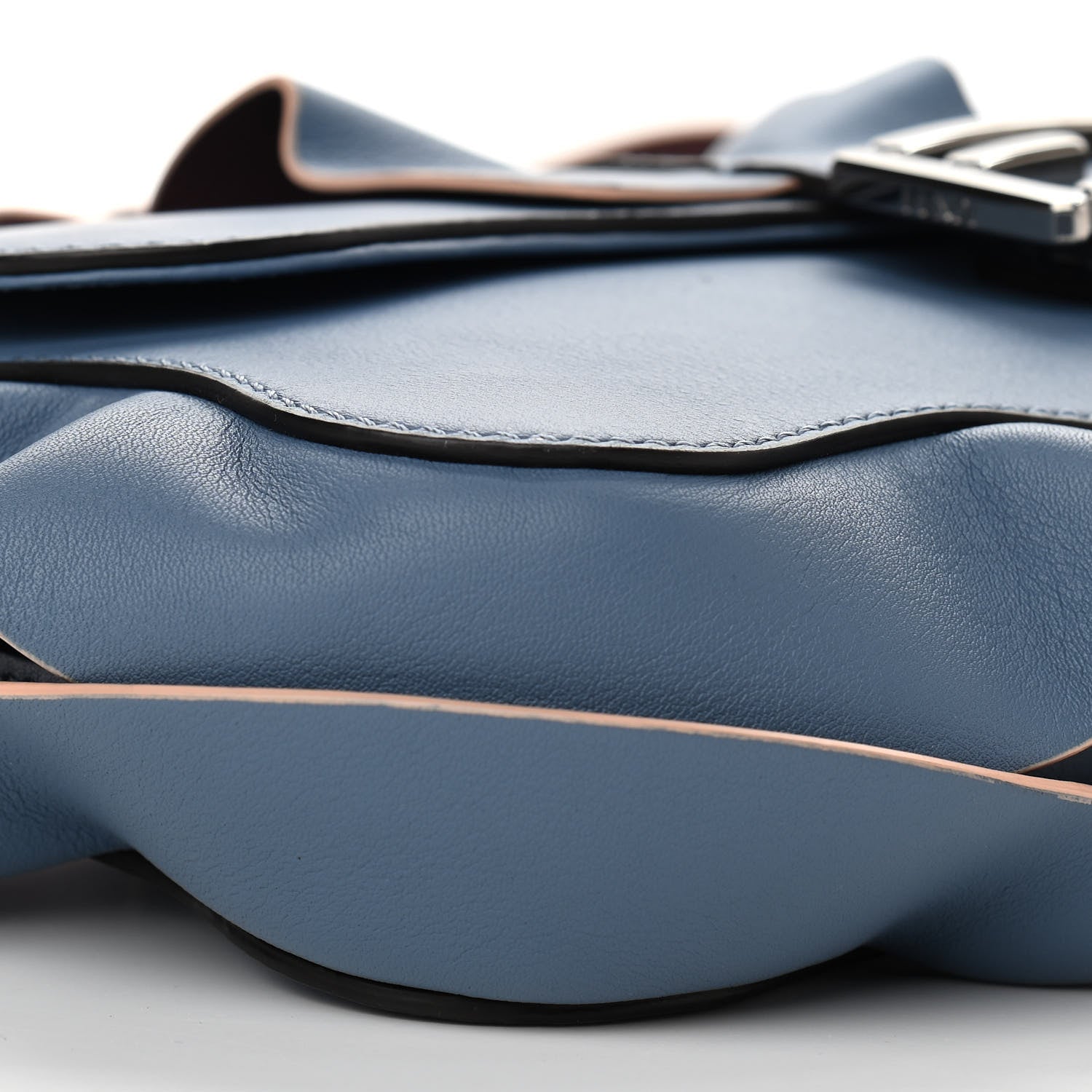 Fendi Calfskin Waves Baguette Blue 8 of 12