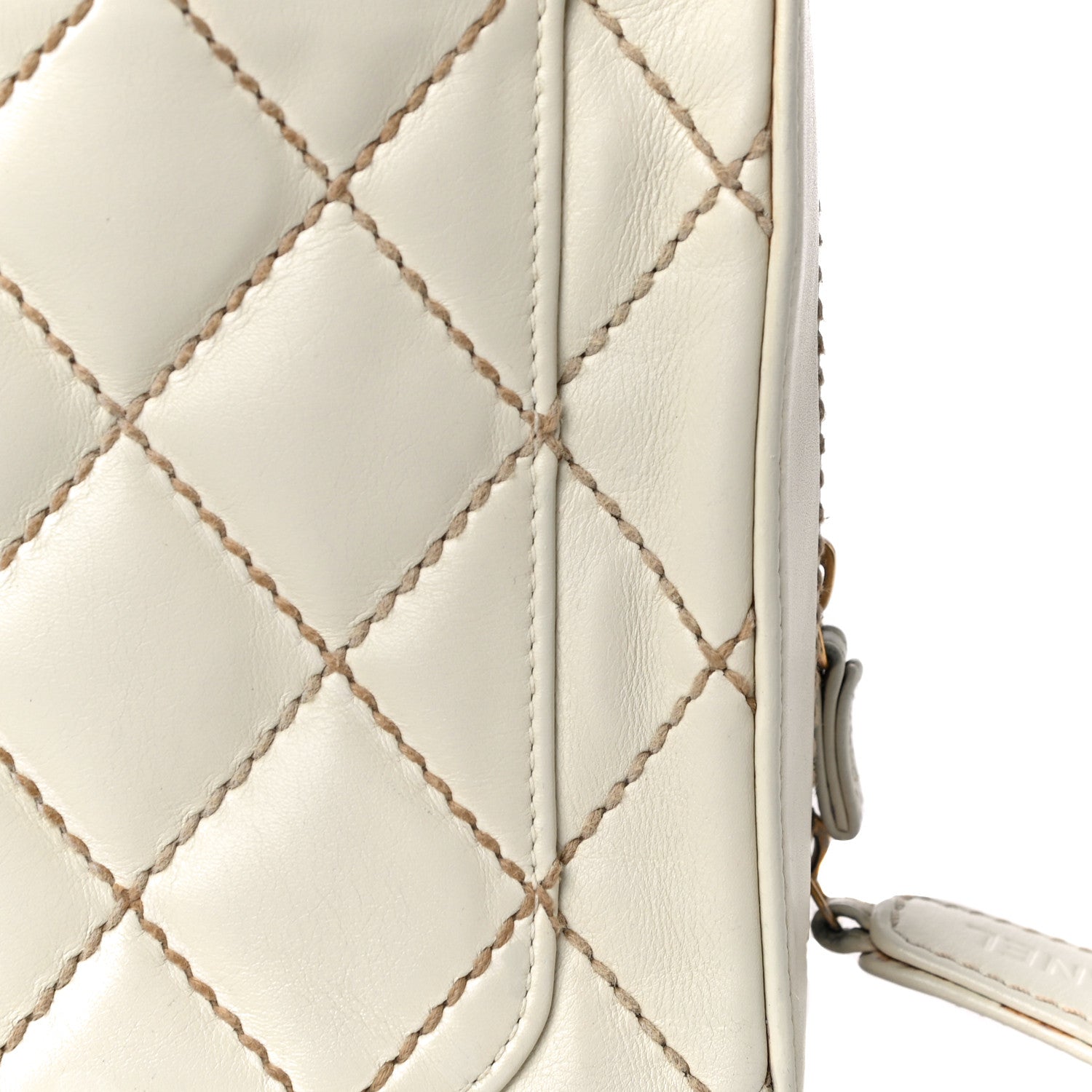 Chanel Calfskin Wild Stitch Top Handle Bag White 16 of 24