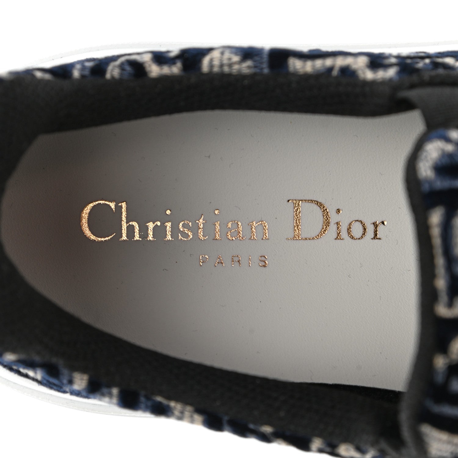 Christian Dior Velvet Oblique Solar Womens Slip On Sneakers 37.5 Deep Blue 7 of 10