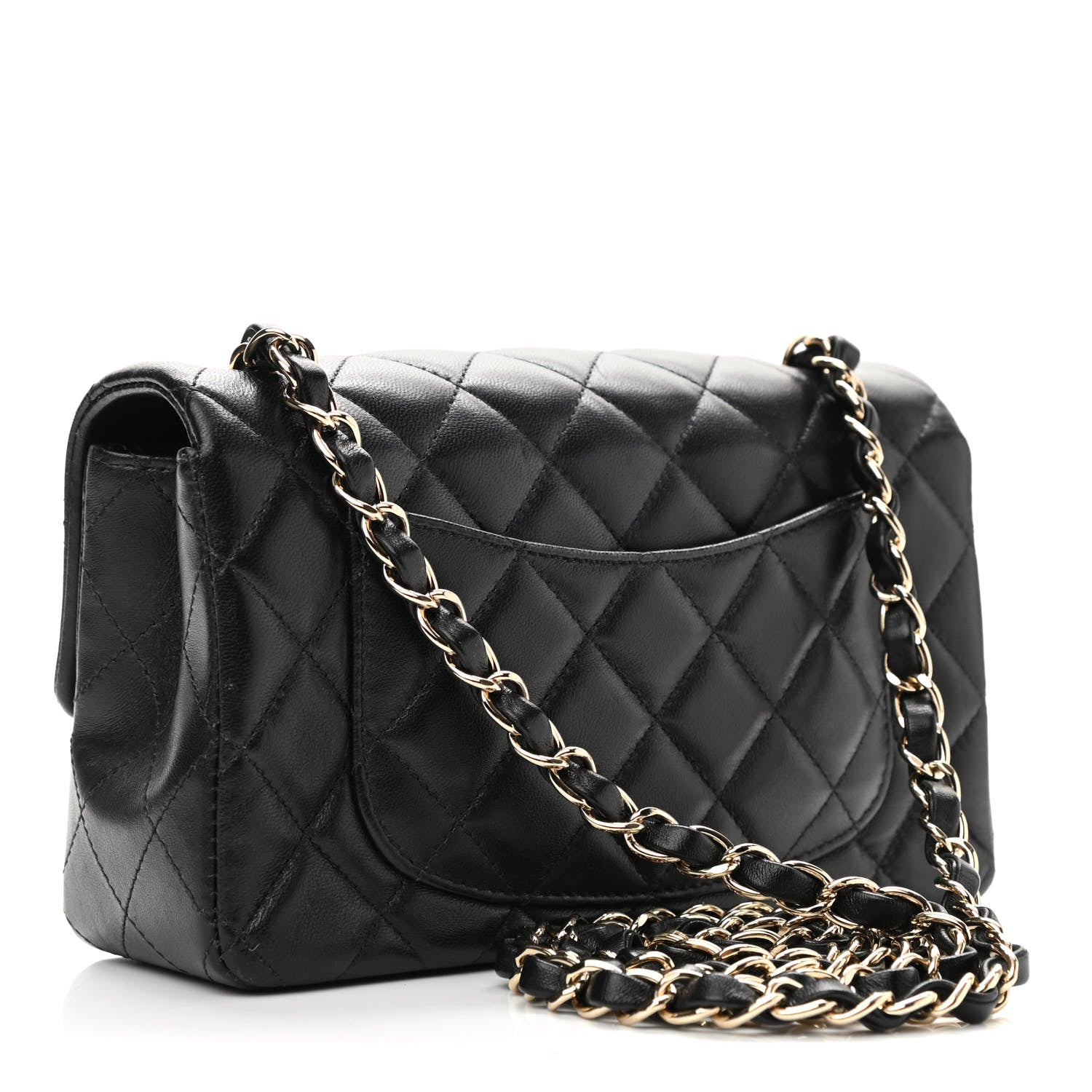 Chanel Lambskin Quilted Mini Rectangular Flap Black 3 of 12