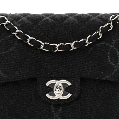 Chanel Denim Quilted CC Print Medium Single Flap Black 10 of 11