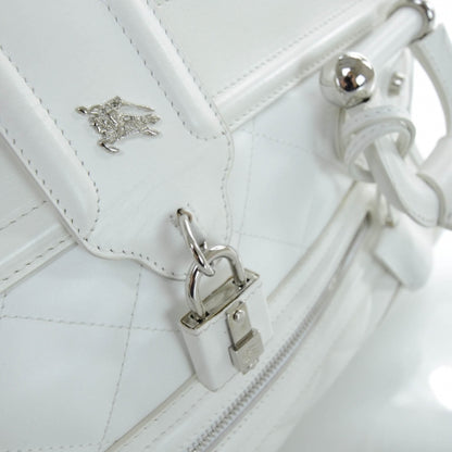 Burberry Leather Quilted Large Manor Tote White 7 of 12