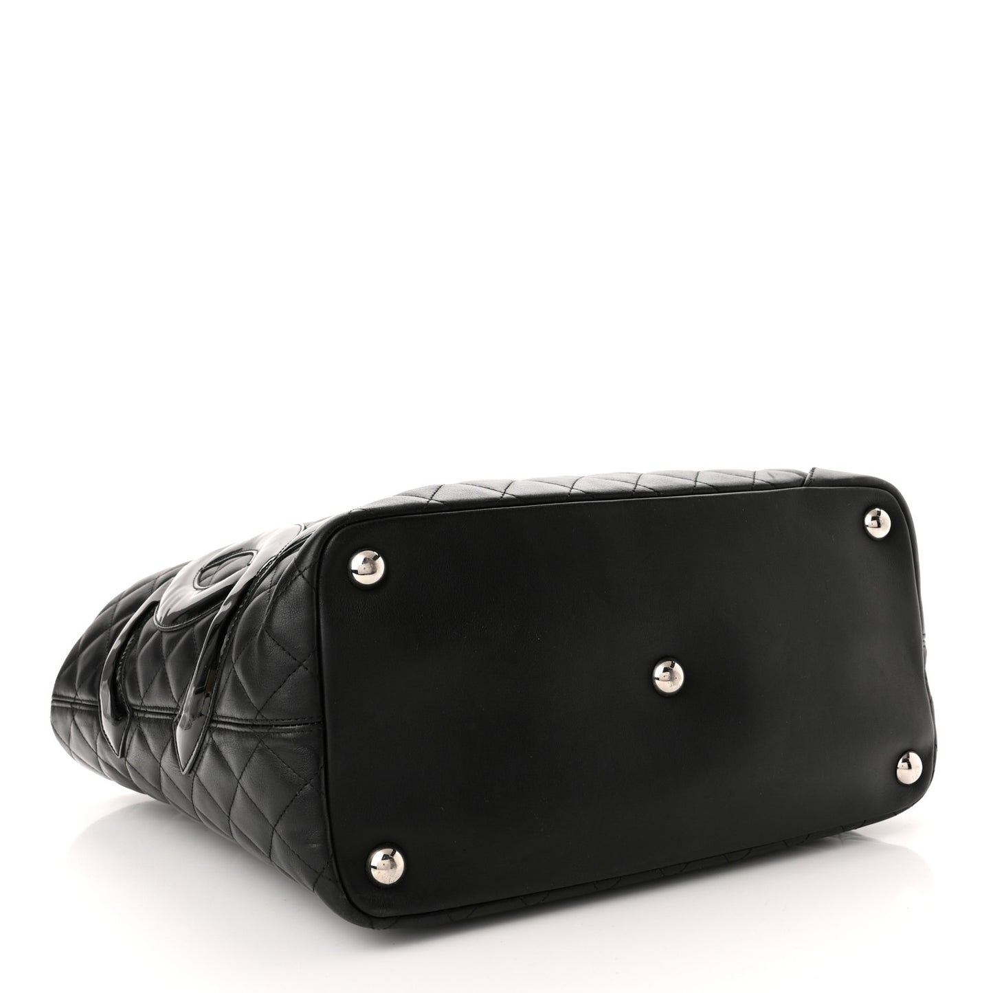 Calfskin Quilted Large Cambon Tote Black