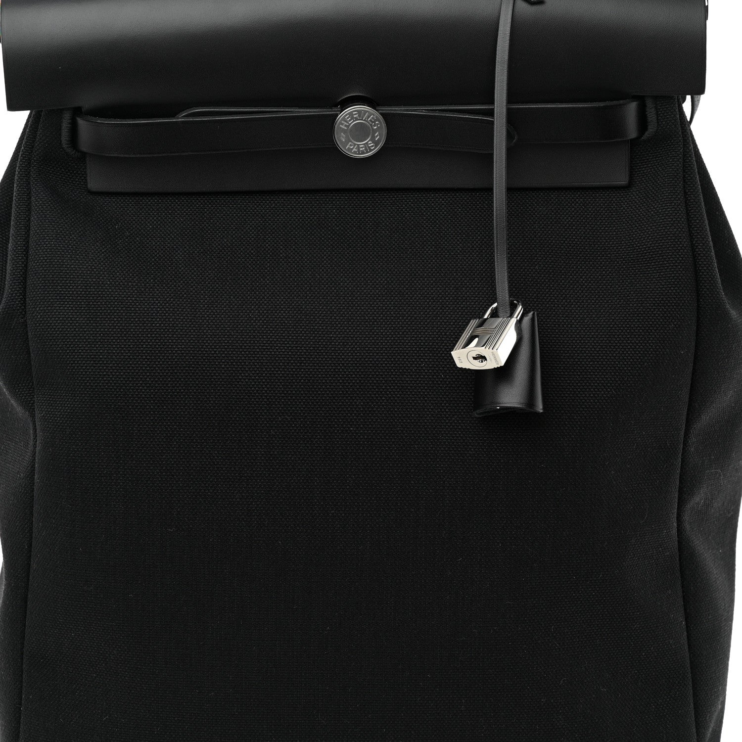 Hermes Military Toile Vache Hunter Herbag a Dos Zip Retourne Backpack Black 8 of 10