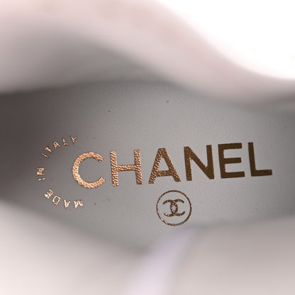 Chanel Mixed Fibers Lambskin Patent Calfskin Convertible High Boots 38 White 8 of 15