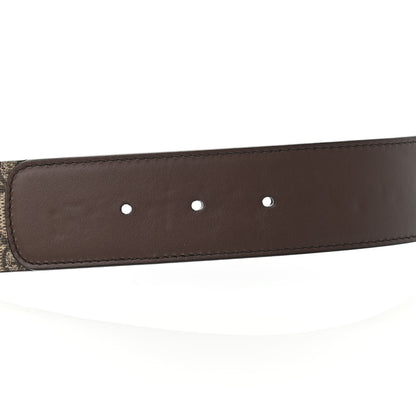 Gucci GG Supreme Monogram Matte Plutone Calfskin Double G 40mm Belt 90 36 Beige Ebony New Acero 3 of 4