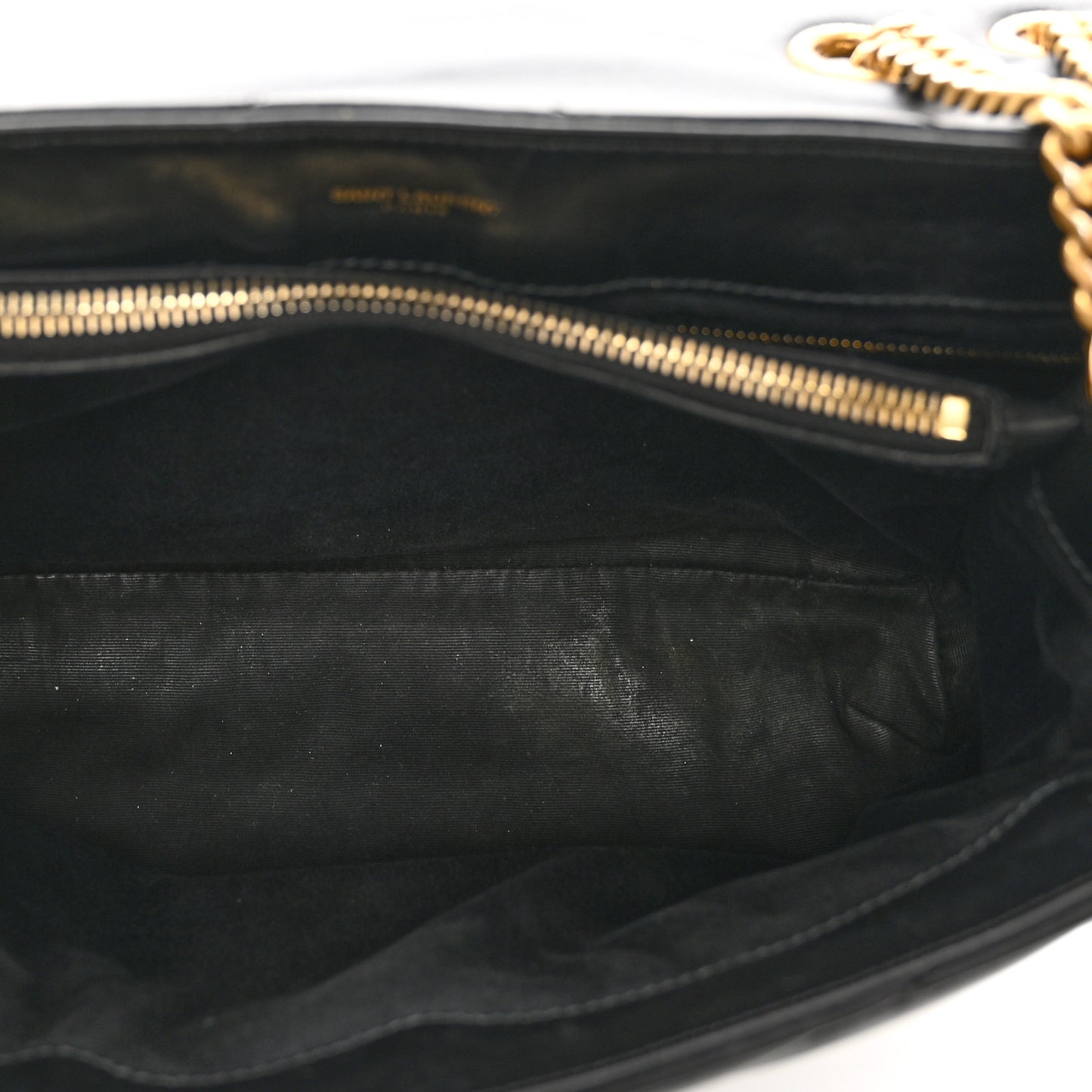 Calfskin Y Quilted Monogram Medium Loulou Chain Satchel Black