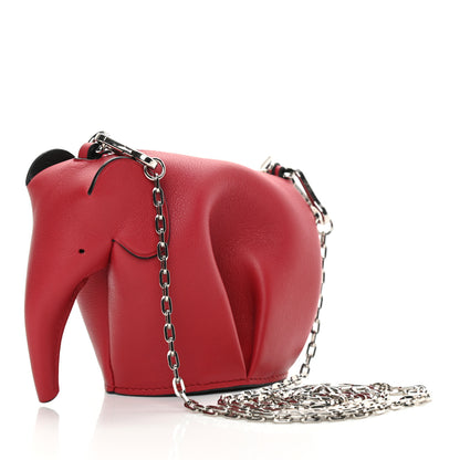 Loewe Calfskin Elephant Pouch Red 3 of 11