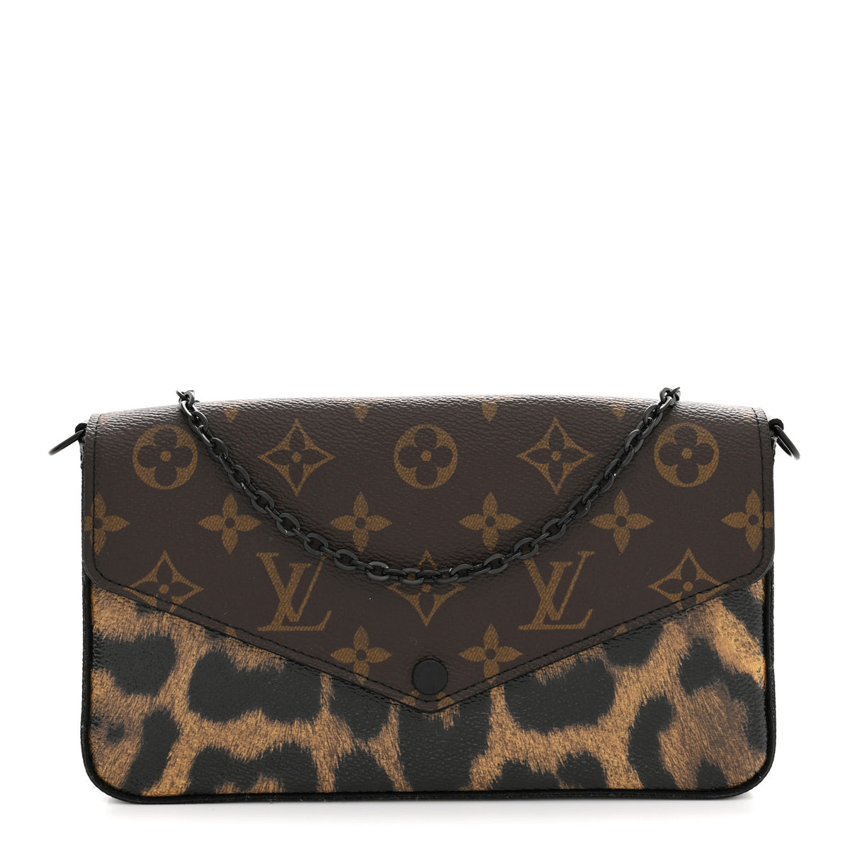 Monogram Animal Print Pochette Felicie Chain Wallet