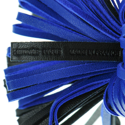 Hermes Lambskin Bi-Color Carmen Tassel Key Holder Black Bleu Electrique 3 of 5