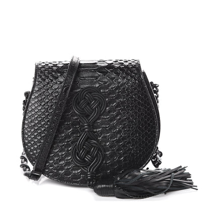 Saint Laurent Python Calfskin Embossed Passementerie Chain Bag Black 1 of 7