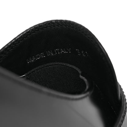 Prada Spazzolato Metal Triangle Logo 50mm Loafers 38.5 Black 10 of 13
