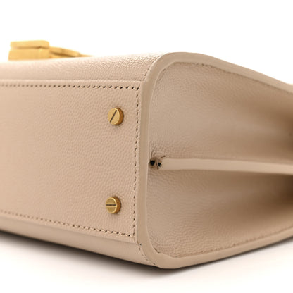 Saint Laurent Grain de Poudre Mini Classic Monogram Cassandra Top Handle Beige 10 of 14