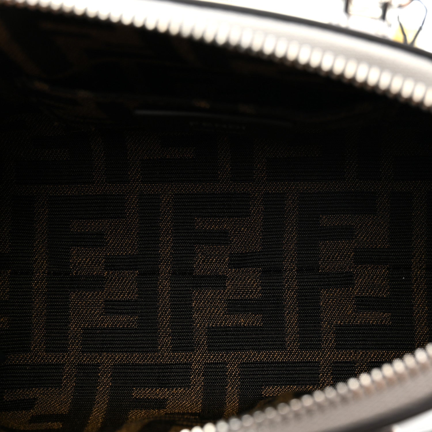 Fendi Rock Millenium Logo Embossed Mini By The Way Top Handle Boston Bag Argento 5 of 10