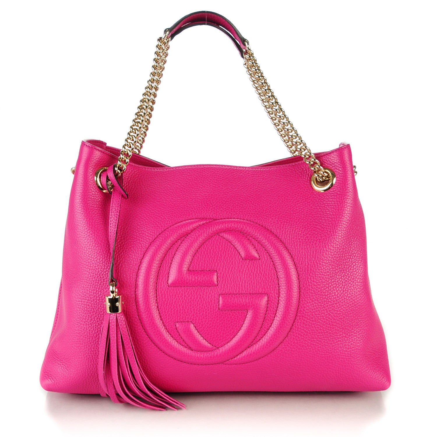 Gucci Cellarius Calfskin Medium Soho Chain Shoulder Bag Bright Bouganville 1 of 6