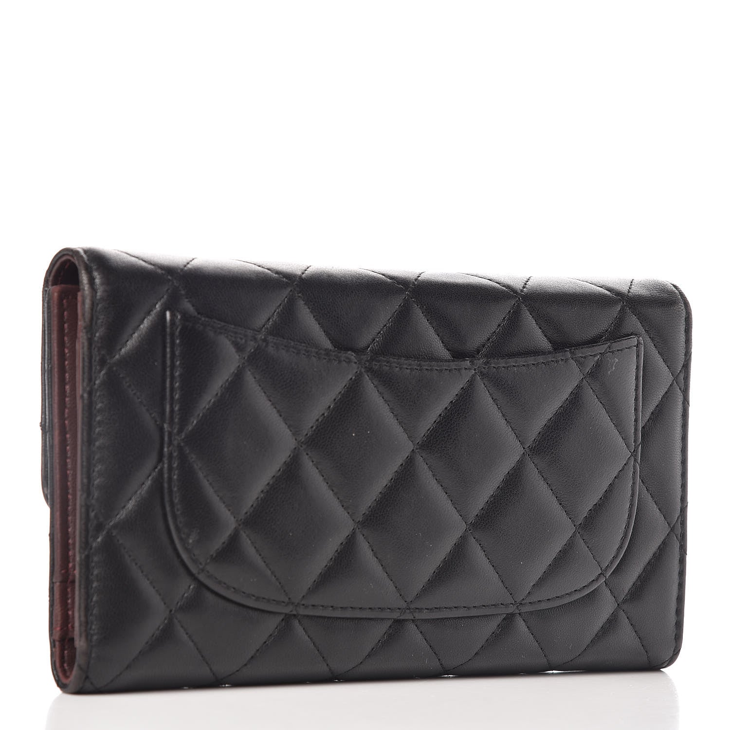 Chanel Lambskin Quilted Large Flap Wallet Black 3 of 10