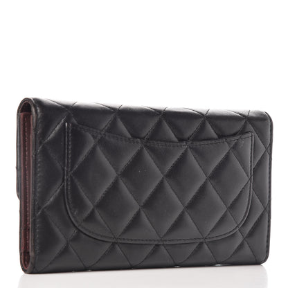 Chanel Lambskin Quilted Large Flap Wallet Black 3 of 10