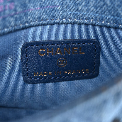 Chanel Denim Quilted Denim Mood Clutch With Chain Blue Multicolor 6 of 11