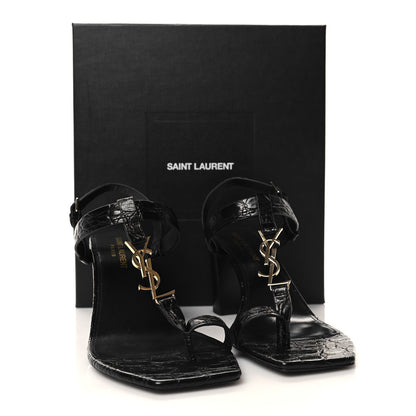 Saint Laurent Calfskin Cassandra 75 Sandals 38.5 Black 9 of 9
