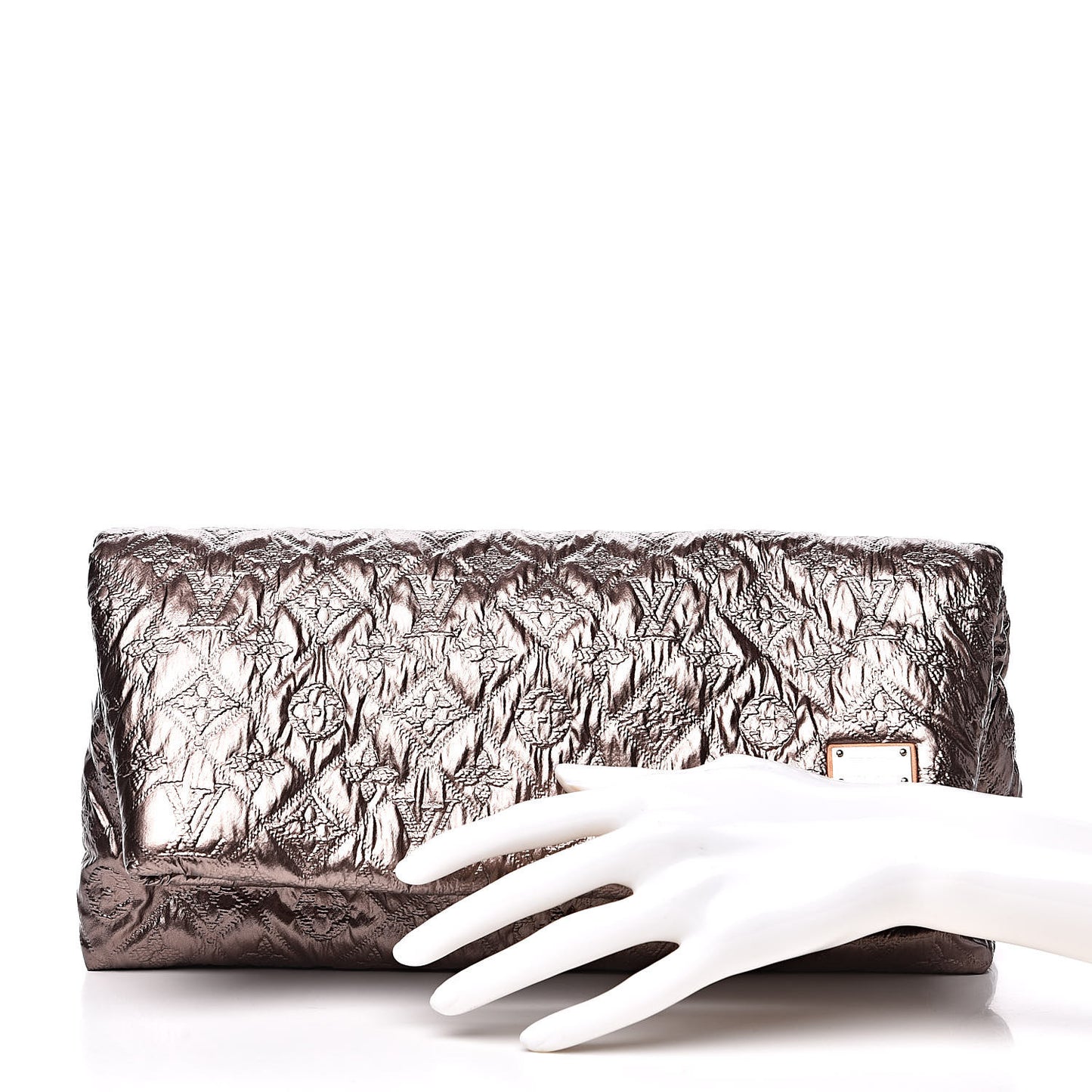 Jacquard Quilted Monogram Limelight Clutch MM Rose Gold