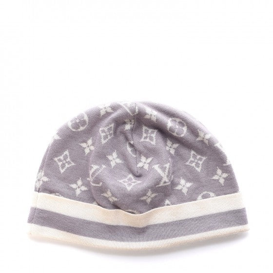 Cashmere Silk Monogram Beanie Lilac