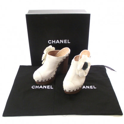 Chanel Suede Camellia Clogs 36 4 of 11